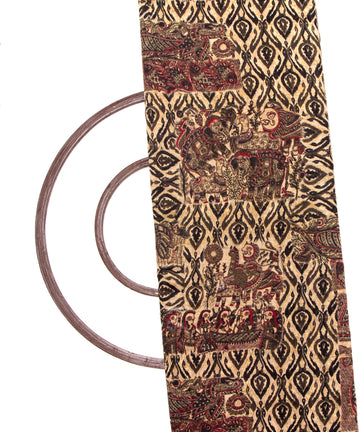 Off White Colour Traditional Print Modal Chanderi Fabric